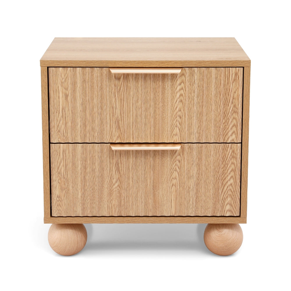 Artiss 2-Drawer Bedside Table – Pine Look