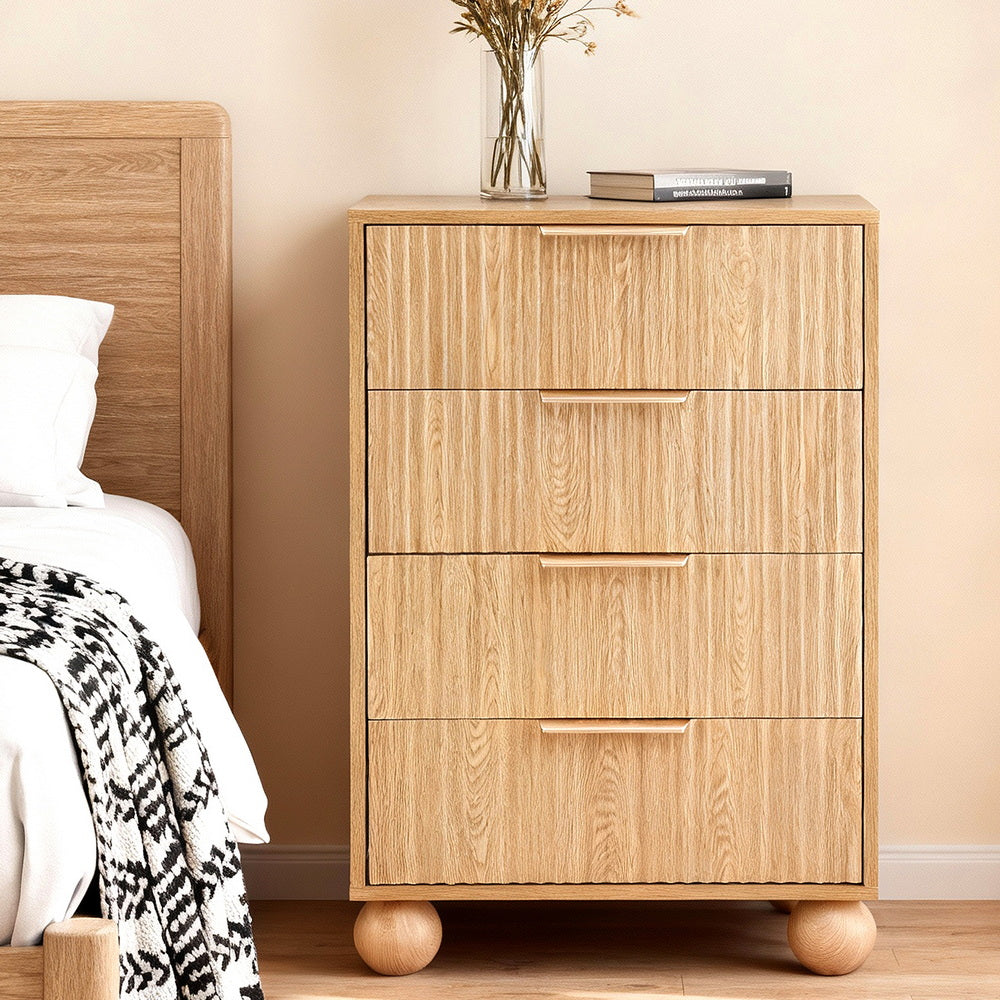 Artiss 4-Drawer Tallboy – Pine