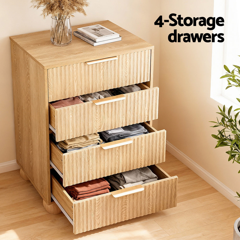 Artiss 4-Drawer Tallboy – Pine
