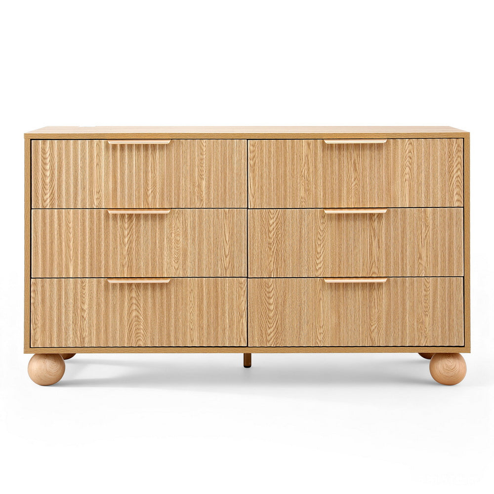 Artiss 6-Drawer Lowboy Cabinet – Pine