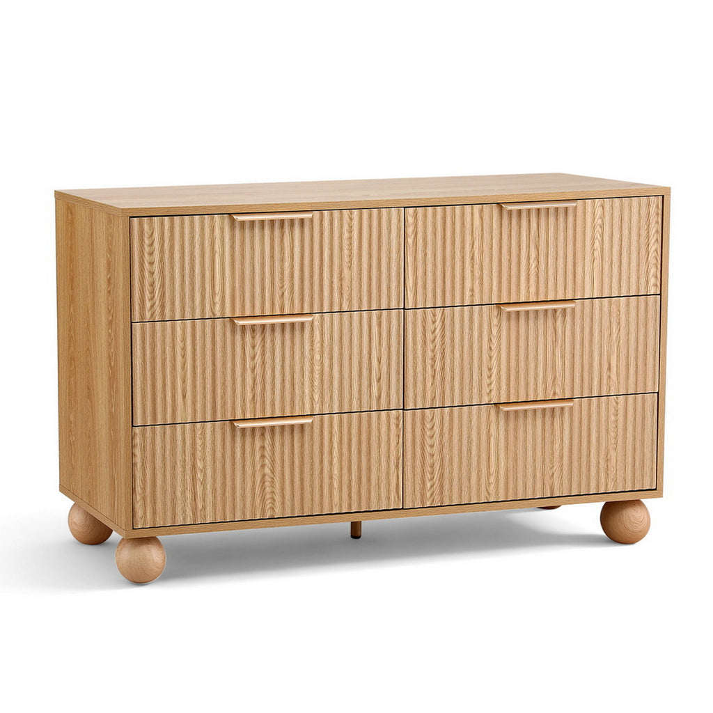 Artiss 6-Drawer Lowboy Cabinet – Pine