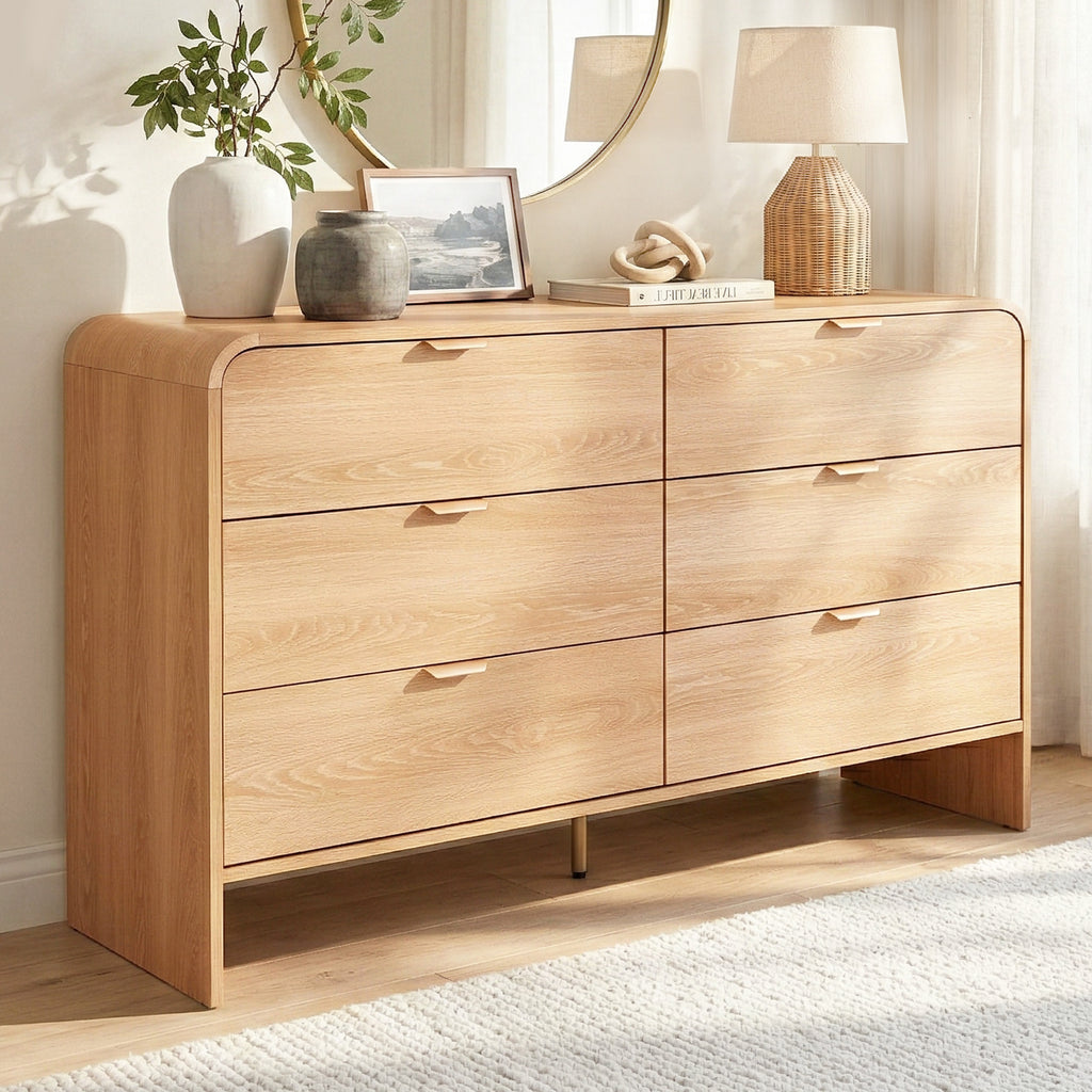 Artiss 6-Drawer Lowboy Cabinet – Pine