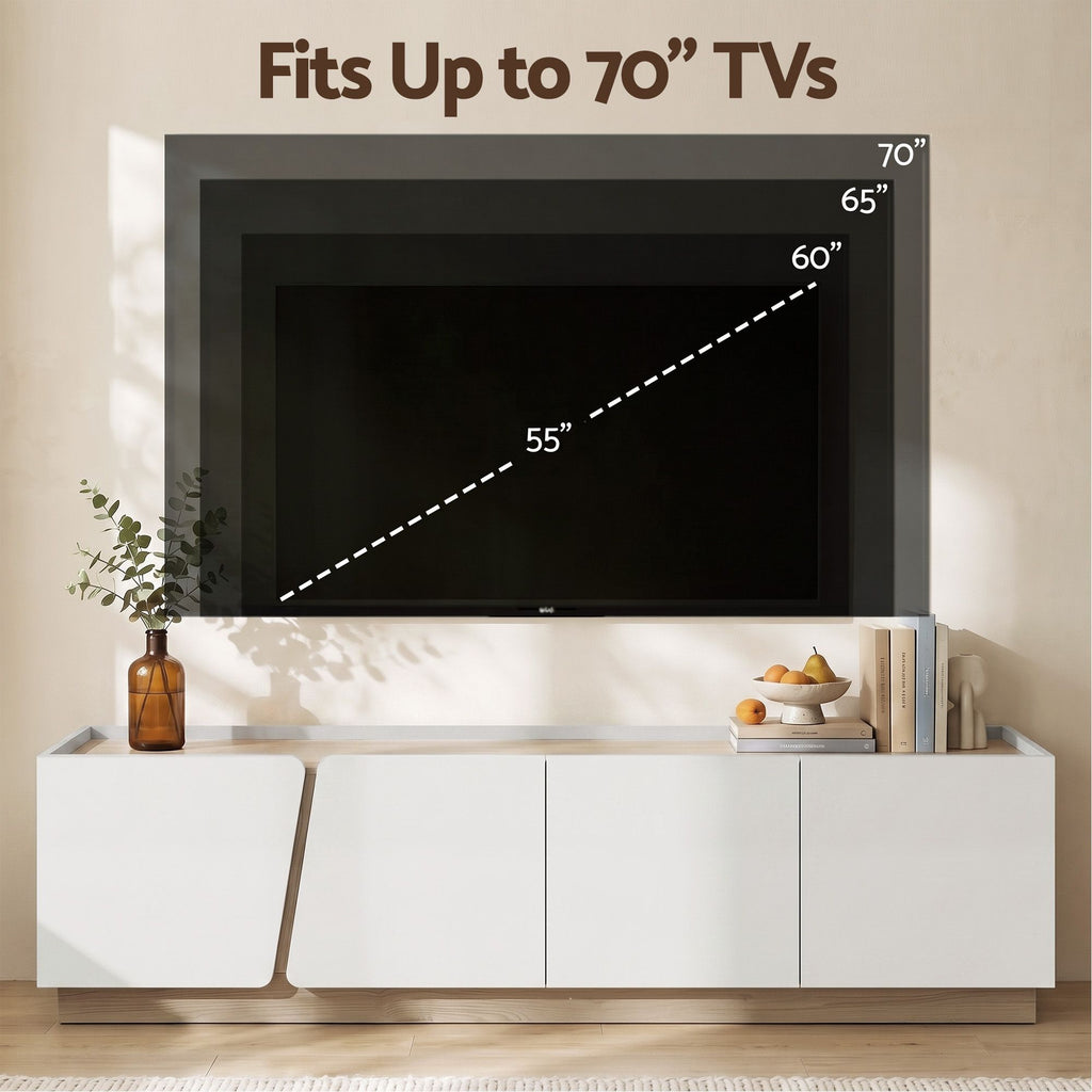 Artiss 180cm TV Unit Storage Cabinet Living Room White & Oak