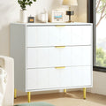 Artiss Carved-Front 3-Drawer Lowboy Cabinet – White