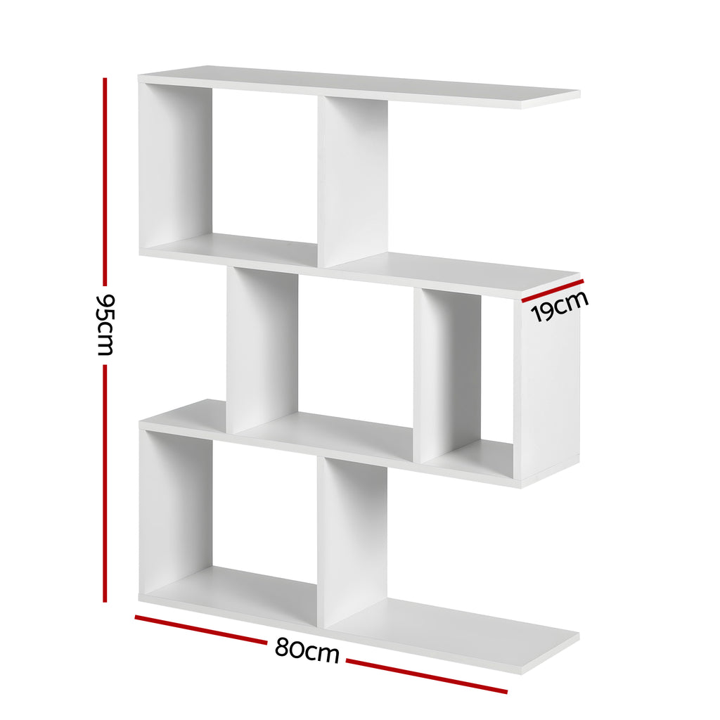 Artiss Floating Wall Shelf Bookshelf 3-Tier Display Storage Organiser White
