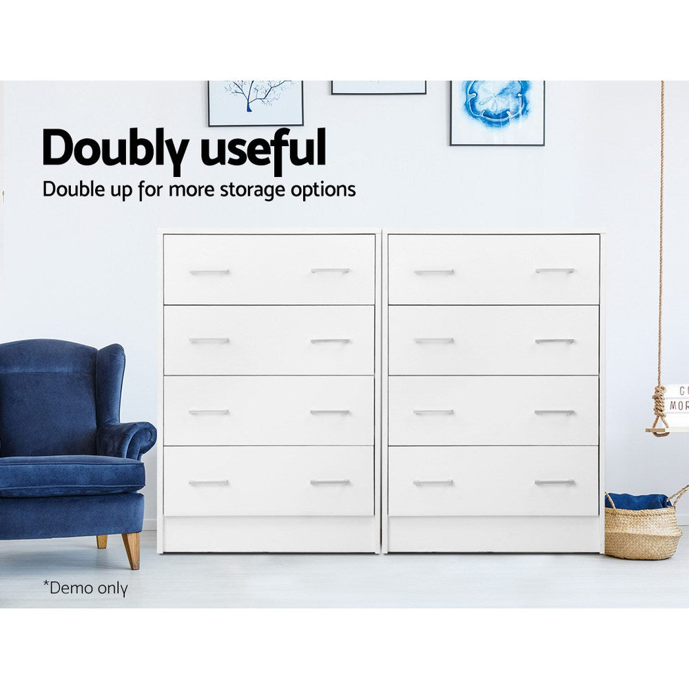 Artiss Andes 4-Drawer Tallboy – White