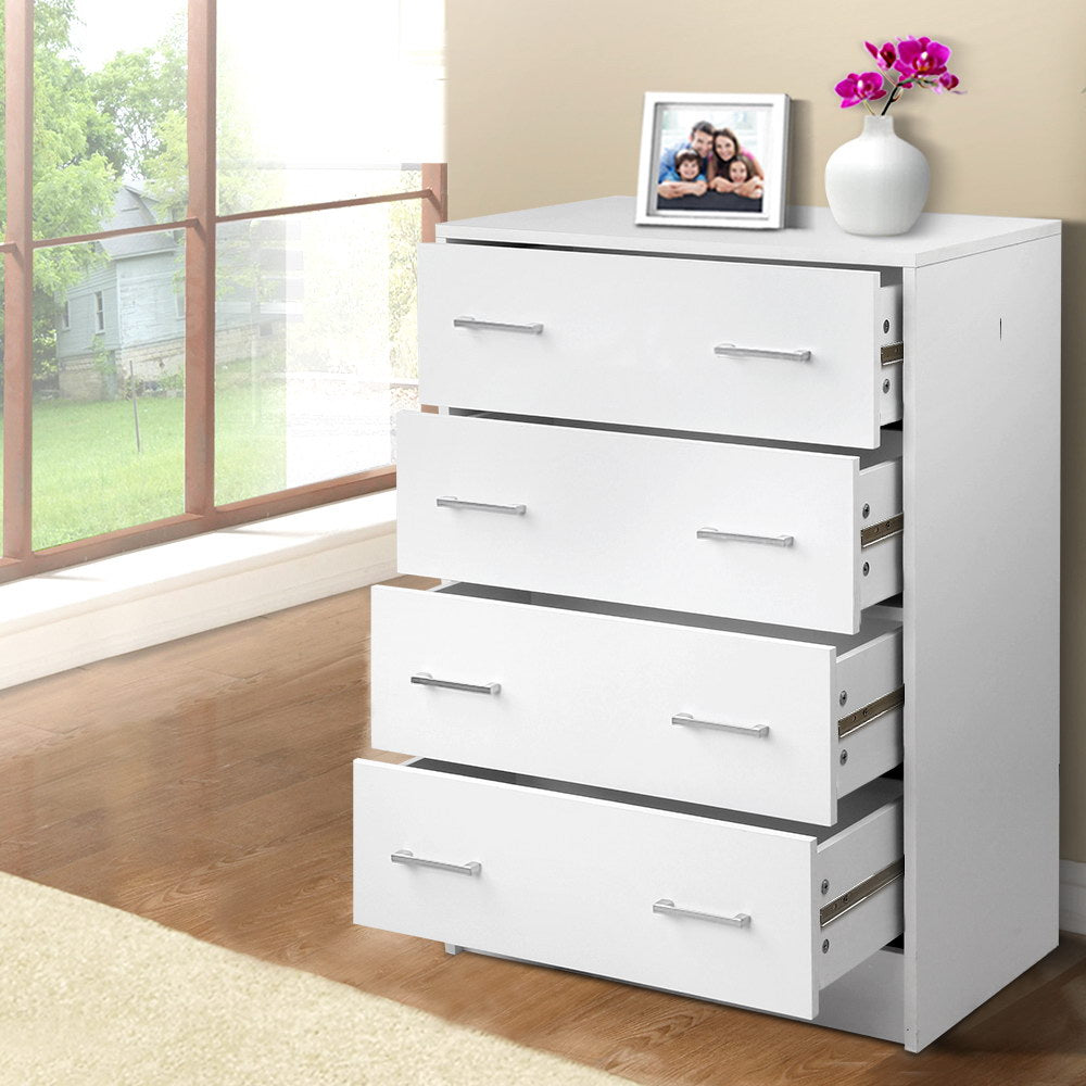 Artiss Andes 4-Drawer Tallboy – White