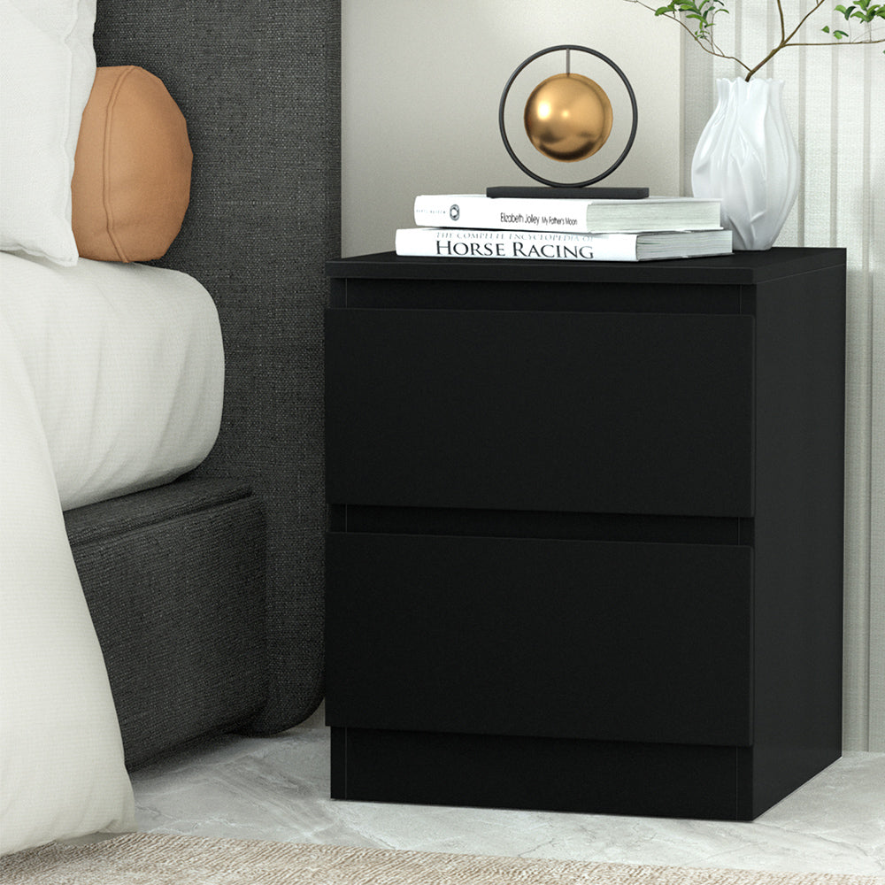 Artiss Pepe 2-Drawer Bedside Table – Black