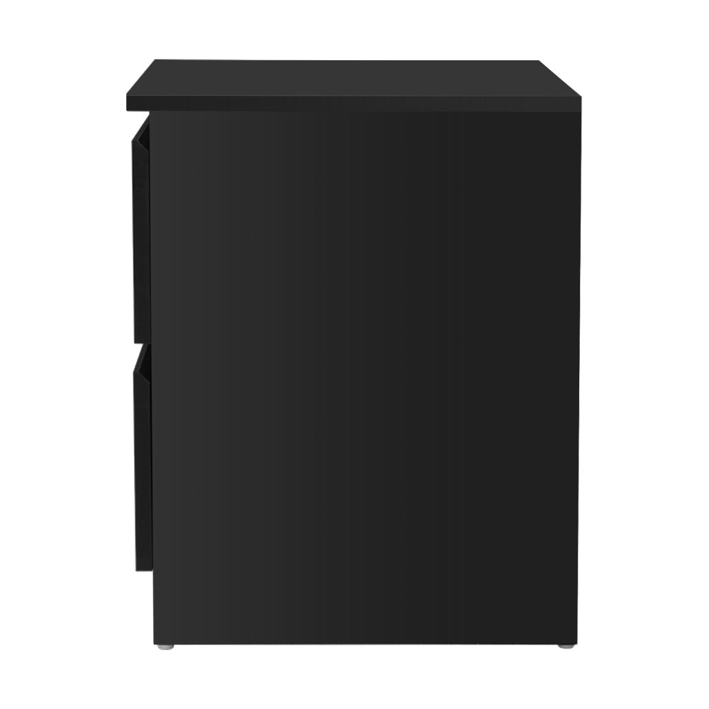 Artiss Pepe 2-Drawer Bedside Table – Black