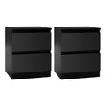 Artiss Pepe Handle-Free Bedside Tables – Black, Set of 2