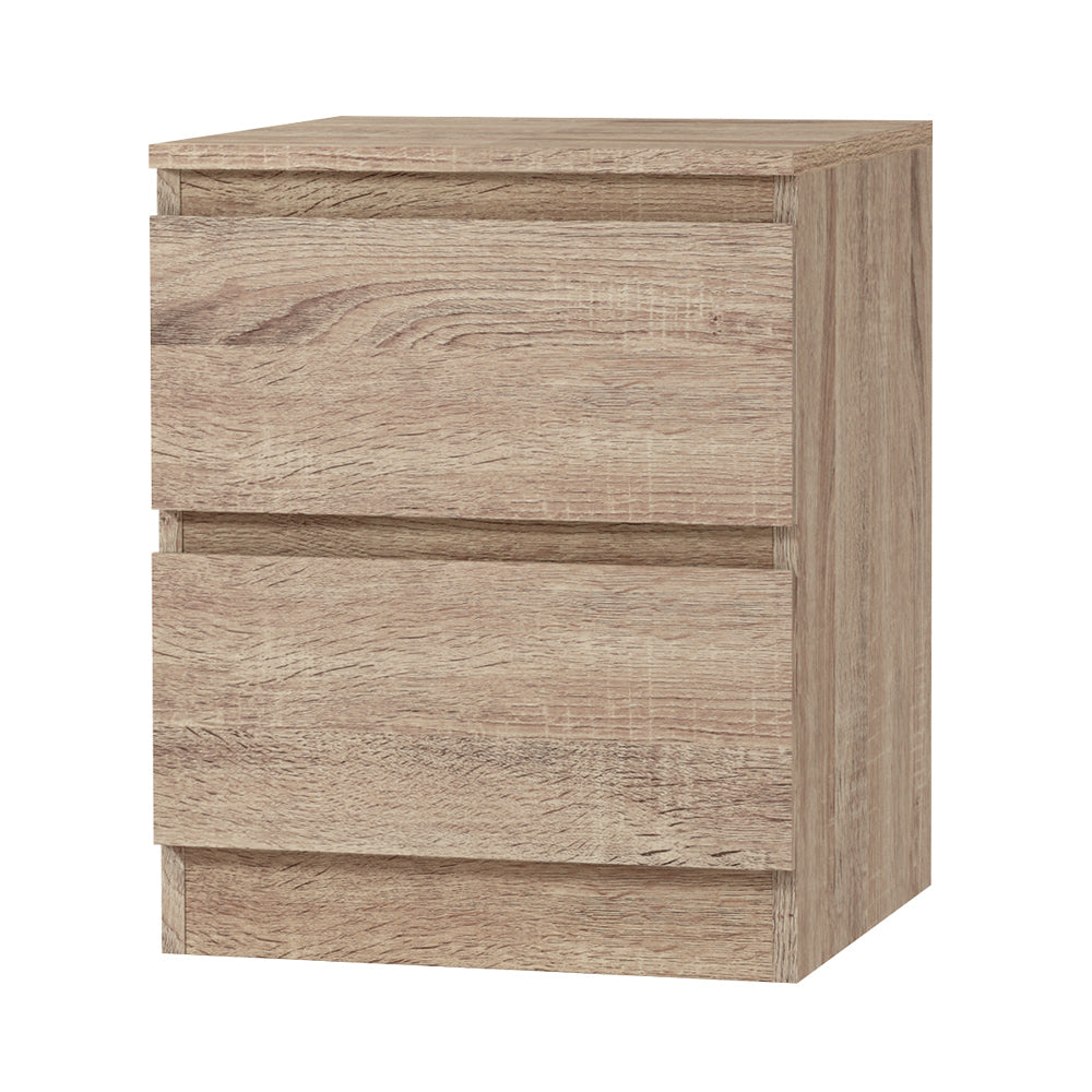 Artiss Pepe 2-Drawer Bedside Table – Wood Look