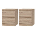 Artiss Pepe Handle-Free Bedside Tables – Oak Look, Set of 2