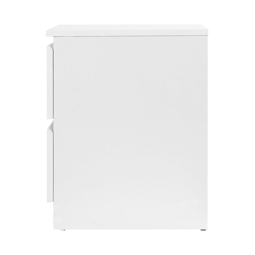 Artiss Pepe 2-Drawer Bedside Table – White