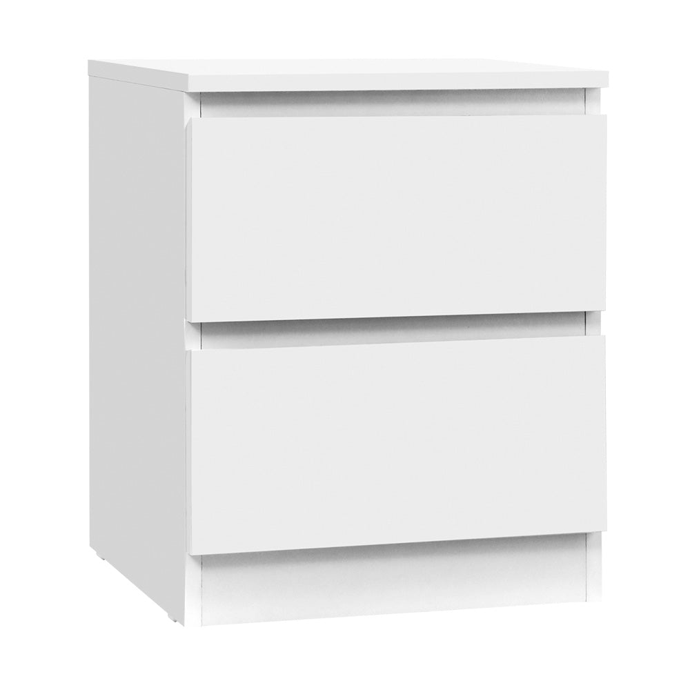 Artiss Pepe 2-Drawer Bedside Table – White