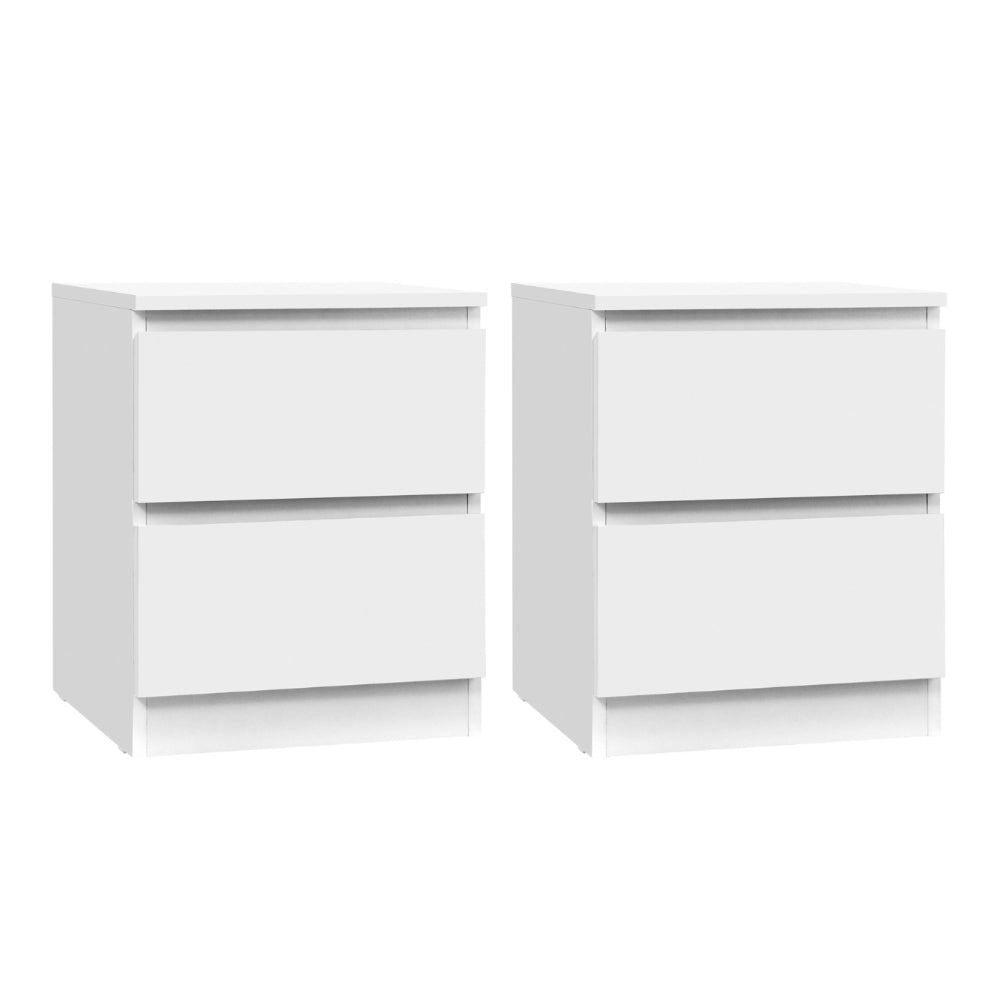 Artiss Pepe Handle-Free Bedside Tables – White, Set of 2