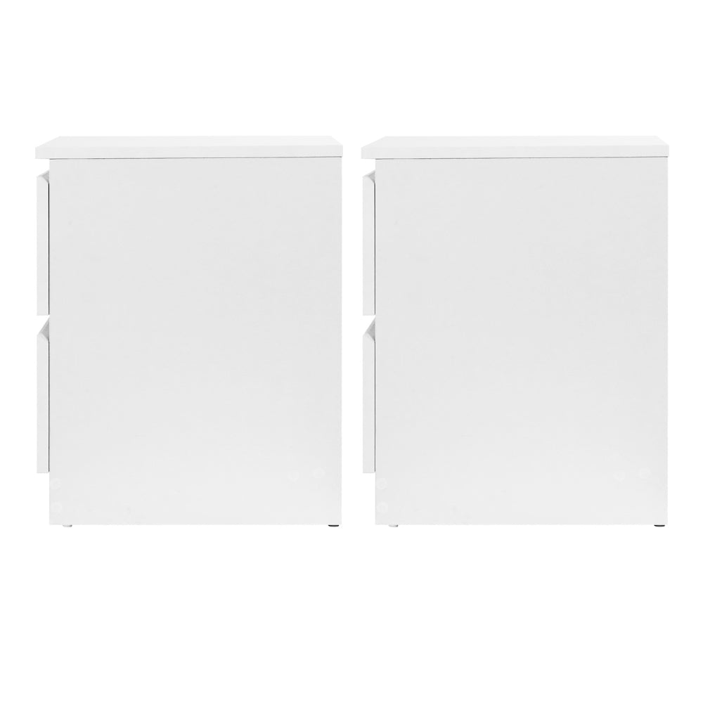Artiss Pepe Handle-Free Bedside Tables – White, Set of 2