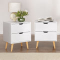 Artiss Boden Bedside Tables with Splayed Legs – White, Set of 2