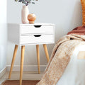 Artiss Bodie 2-Drawer Bedside Table – White