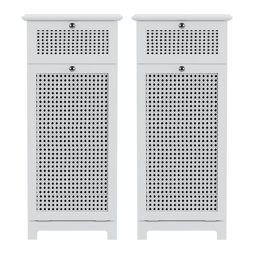 Artiss 2X Laundry Hamper Cabinet Bathroom Storage White Rattan