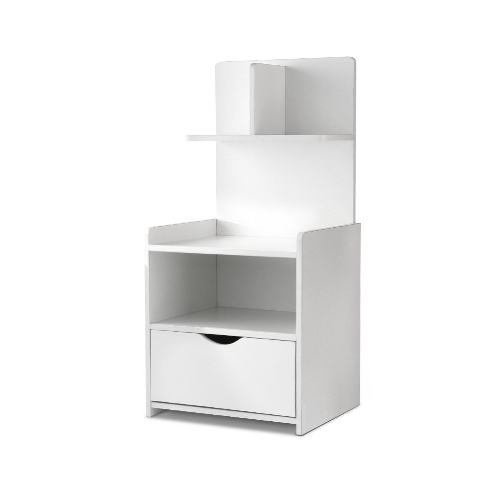 Artiss Evermore Tall Bedside Display Table – White