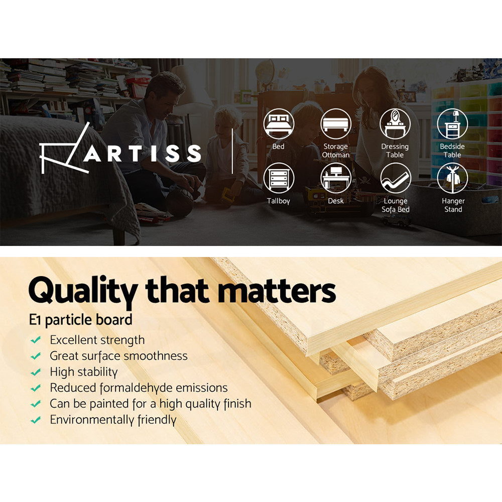 Artiss Evermore Tall Bedside Display Table – White