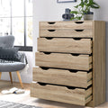 Artiss Myla 6-Drawer Tallboy – Oak Look