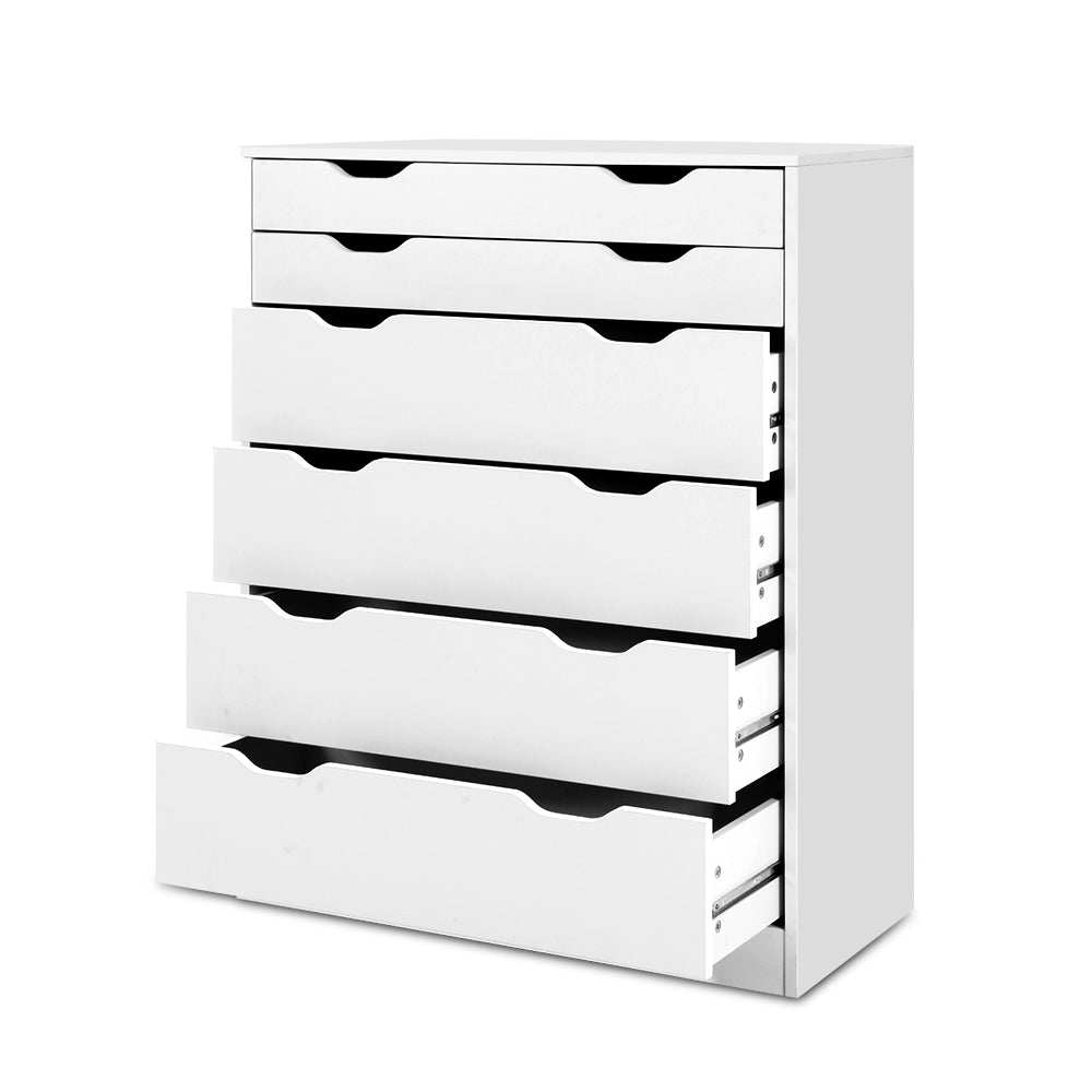 Artiss MYLA 6-Drawer White Tallboy