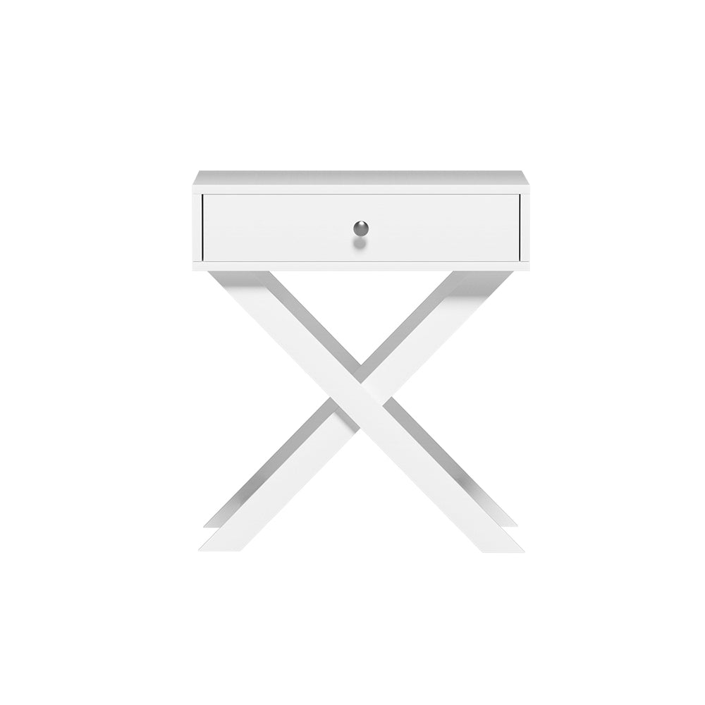 Artiss Qara Bedside Table with Drawer – White