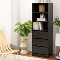 Artiss Tall Storage Cabinet with 3 Drawers and Shelves – Black