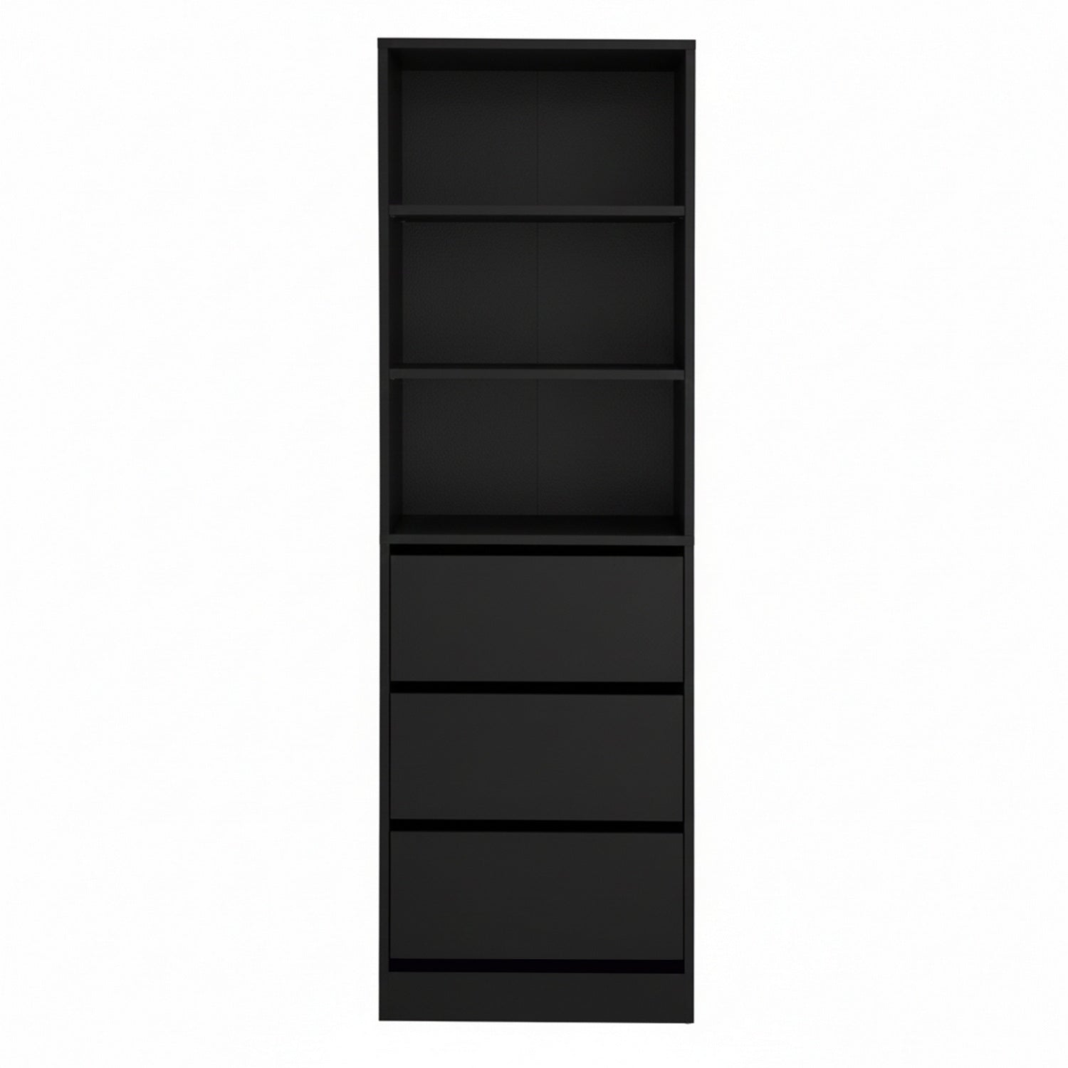 Artiss Tall Storage Cabinet with 3 Drawers and Shelves – Black