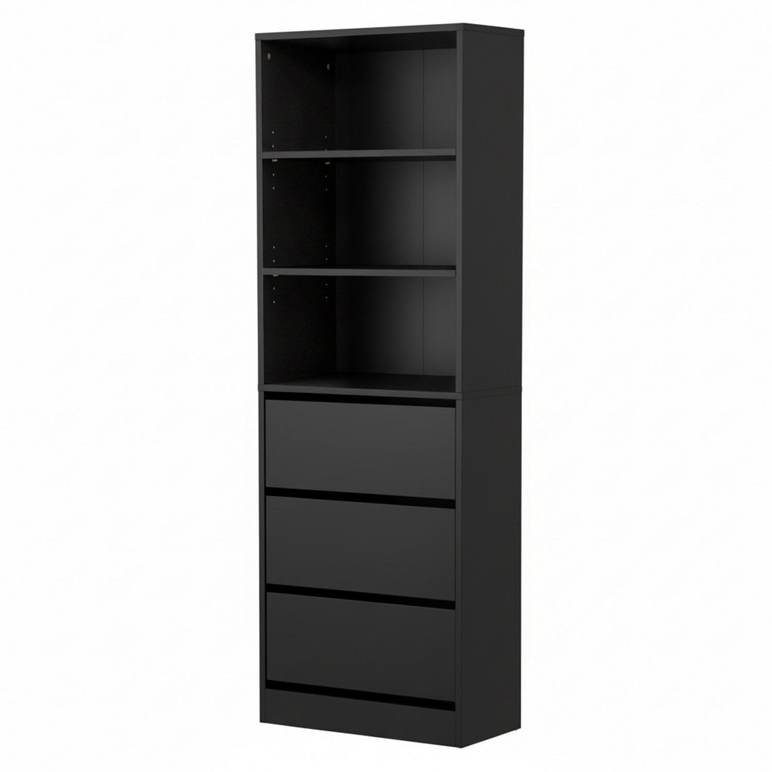 Artiss Tall Storage Cabinet with 3 Drawers and Shelves – Black