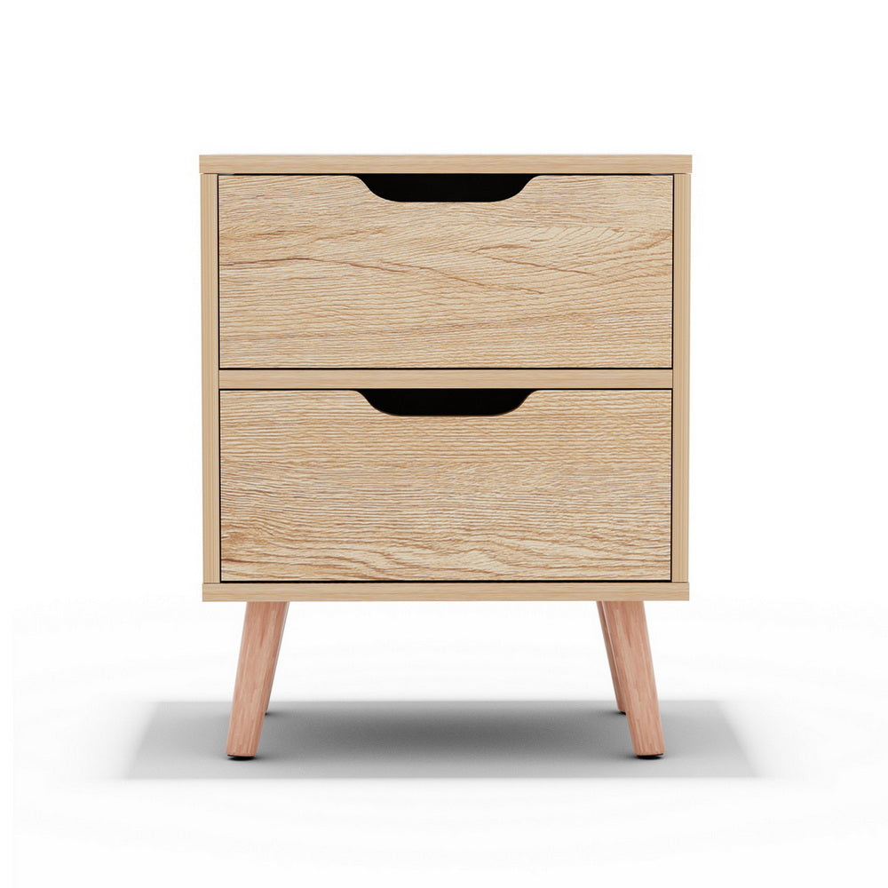 Artiss Boden 2-Drawer Bedside Table – Black