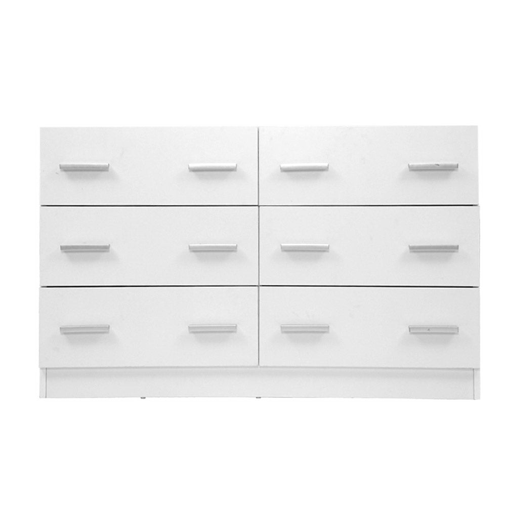 Artiss VEDA 6-Drawer White Lowboy
