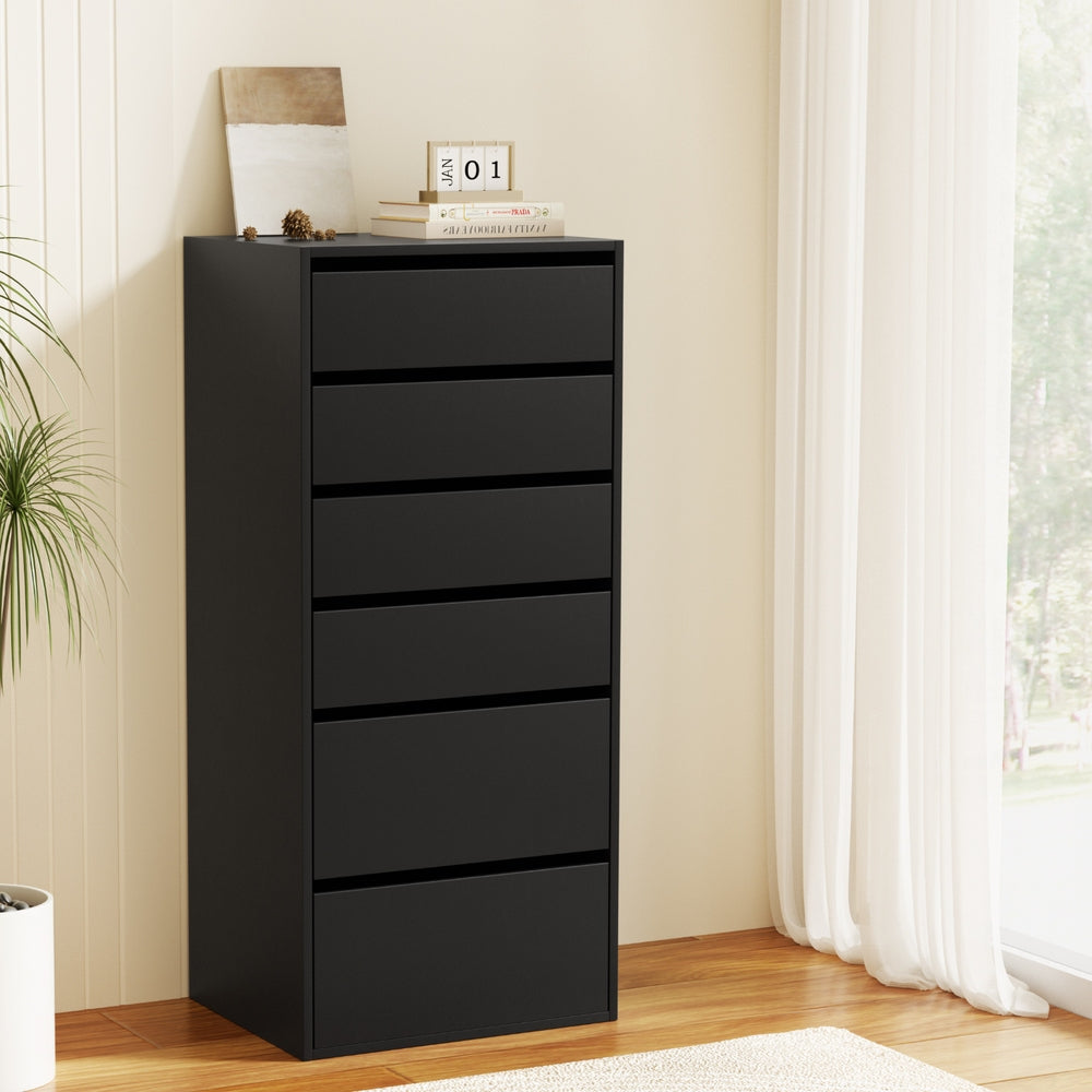 Artiss 6-Drawer Tallboy – Black