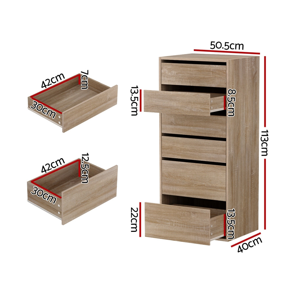 Artiss 6-Drawer Tallboy – Pine