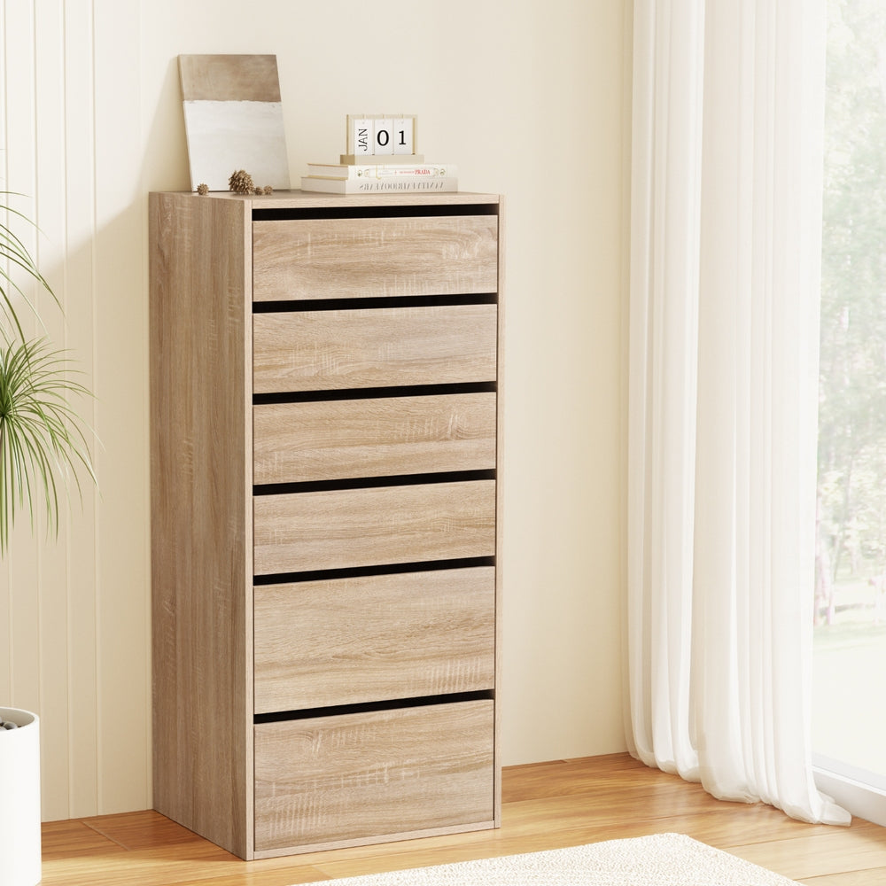 Artiss 6-Drawer Tallboy – Pine