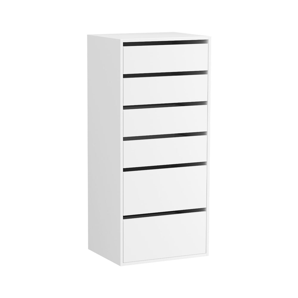 Artiss 6-Drawer Tallboy – White