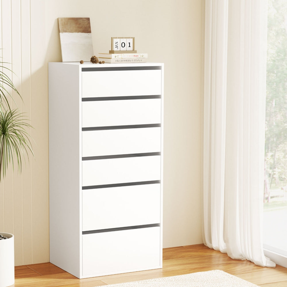Artiss 6-Drawer Tallboy – White