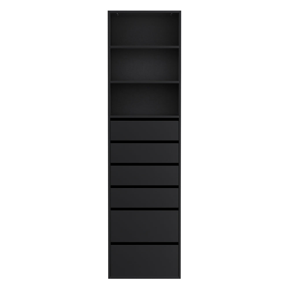 Artiss Tall Storage Cabinet with 6 Drawers and 3 Shelves – Black