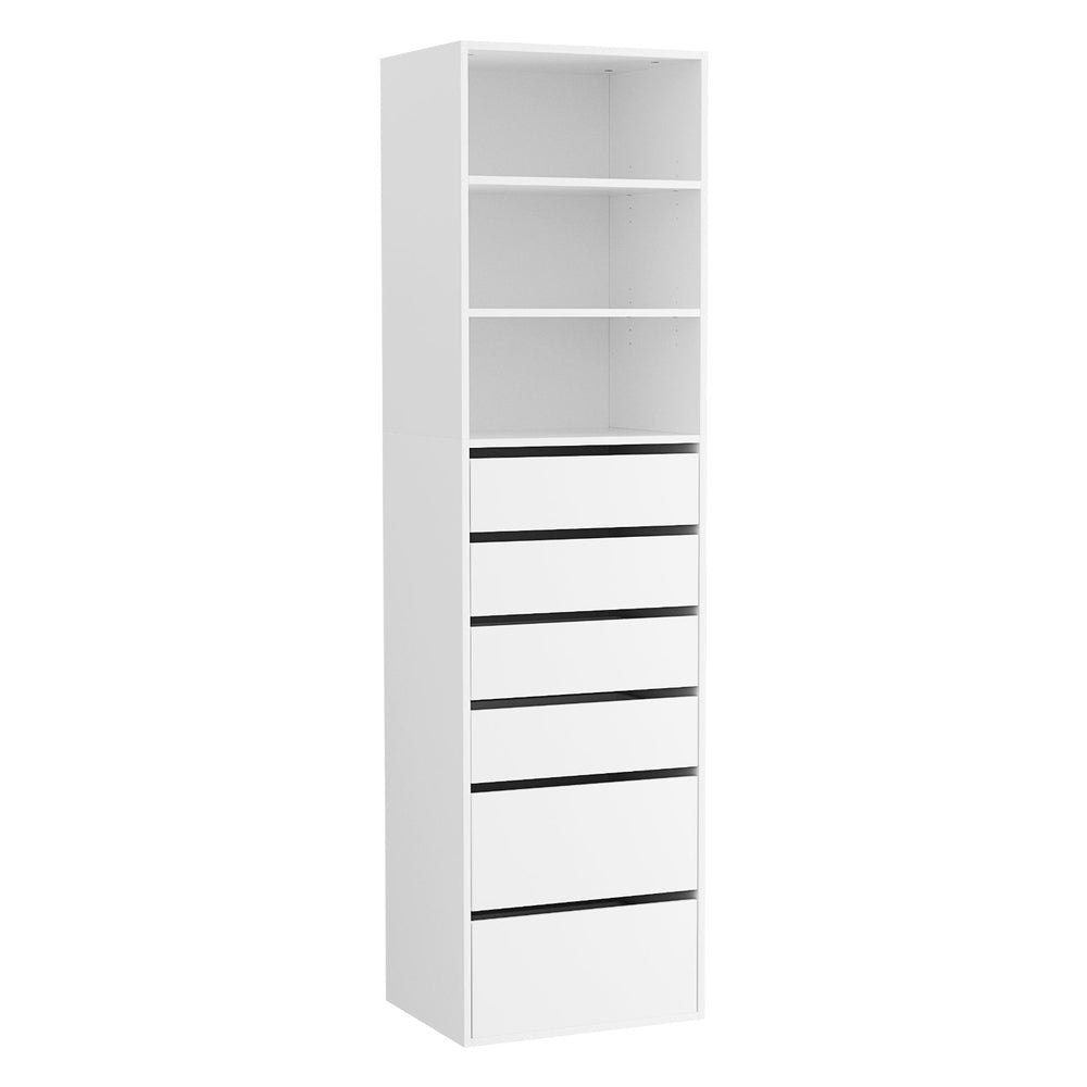 Artiss Tall Storage Cabinet with 6 Drawers and 3 Shelves – White