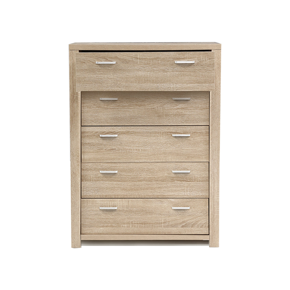 Artiss Maxi 5-Drawer Tallboy – Oak Look