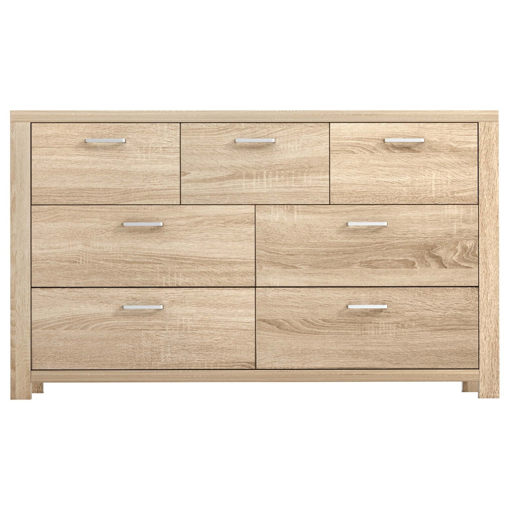 Artiss Maxi 7-Drawer Lowboy – Oak Look