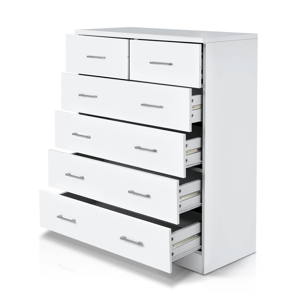 Artiss ANDES 6-Drawer White Tallboy