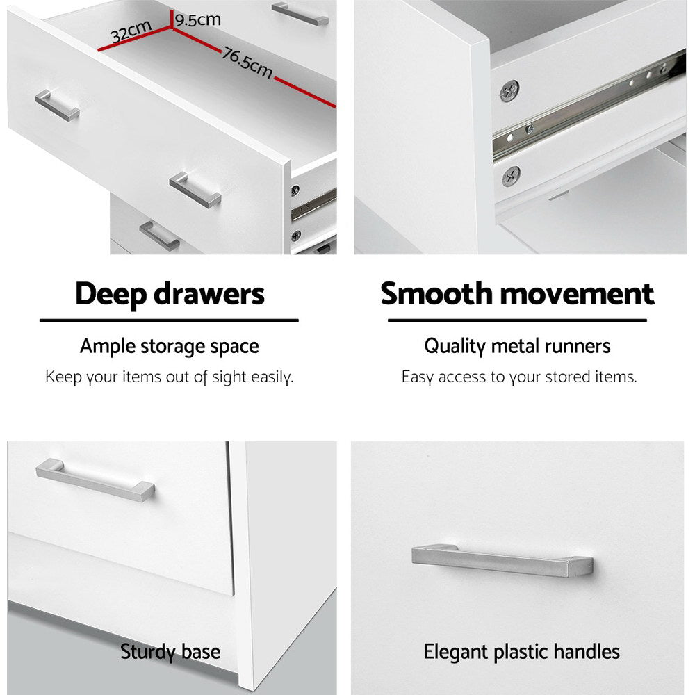 Artiss ANDES 6-Drawer White Tallboy
