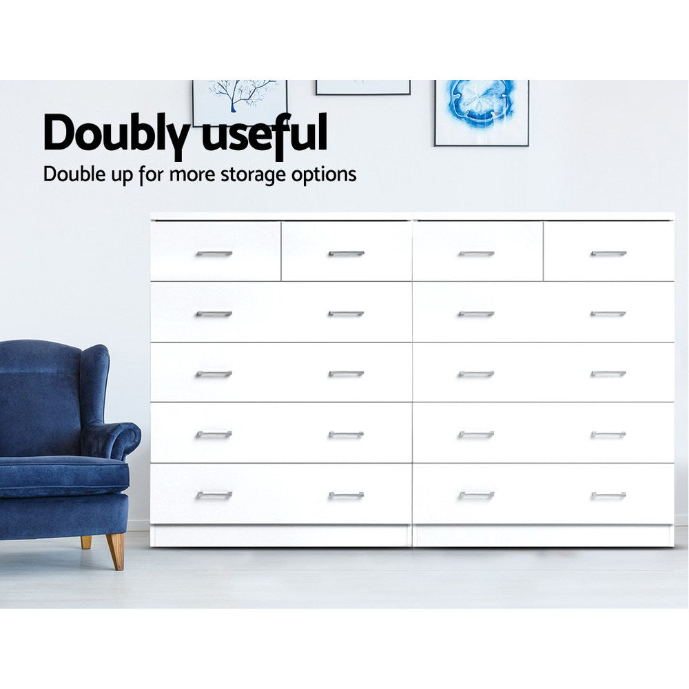 Artiss ANDES 6-Drawer White Tallboy