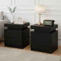 Artiss Bedside Tables with Lift-Up Storage – Black, Set of 2