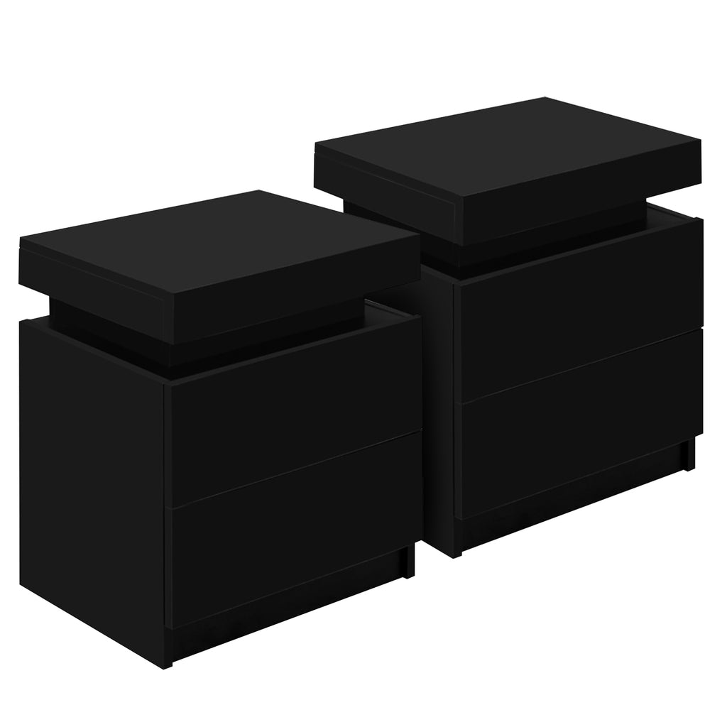 Artiss Bedside Tables with Lift-Up Storage – Black, Set of 2