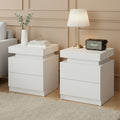 Artiss Bedside Tables with Lift-Up Storage – White, Set of 2