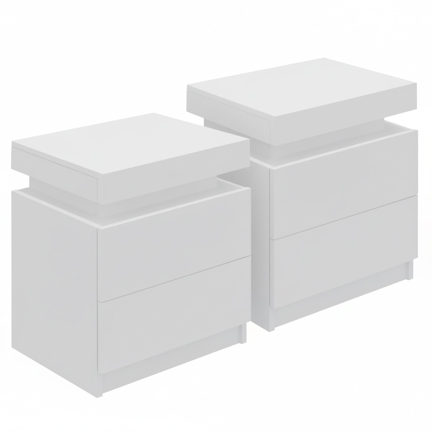 Artiss Bedside Tables with Lift-Up Storage – White, Set of 2
