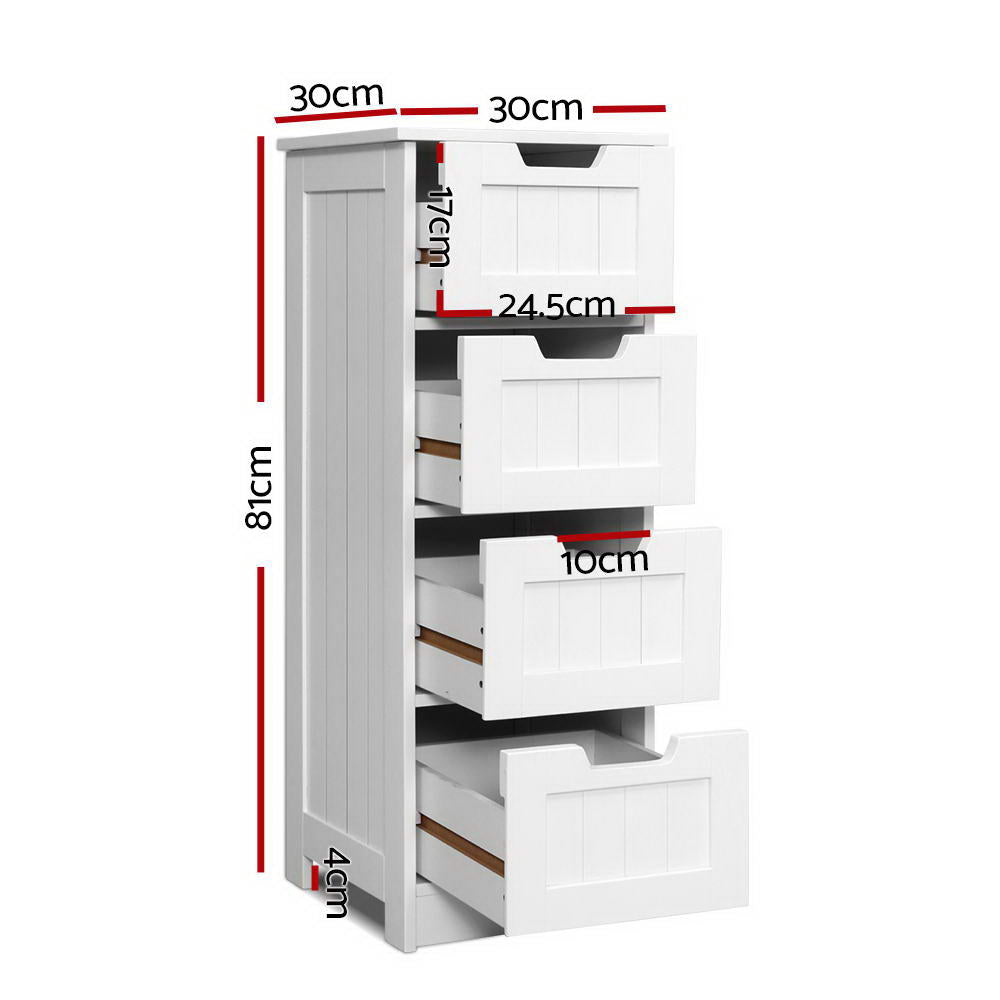 Artiss Leesa 4-Drawer Storage Cabinet – White